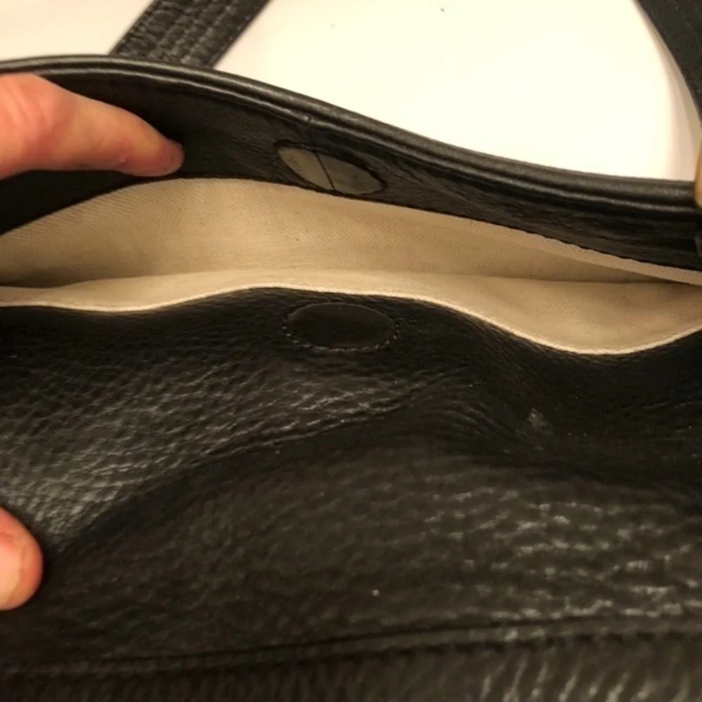 Michael kors vintage black leather satchel bag